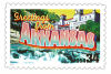 Image of the Arkansas state 34 cent postage stamp.