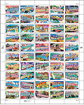 View sheet of 50 state stamps from the series.