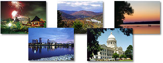 Arkansas State collage of images.
