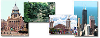 Illinois State collage of images.