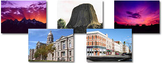 Wyoming State collage of images.