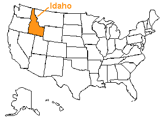 Location of Idaho in the United States
