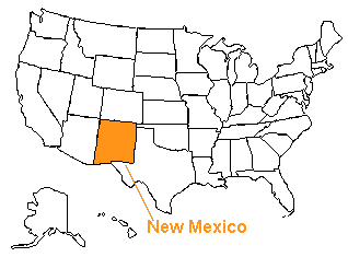 Location of New Mexico in the United States