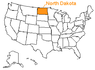 Location of North Dakota in the United States