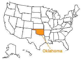 Location of Oklahoma in the United States