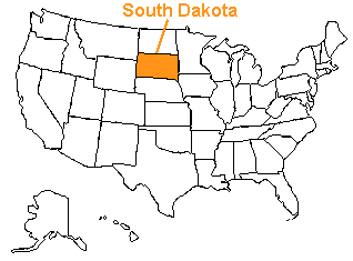 Location of South Dakota in the United States