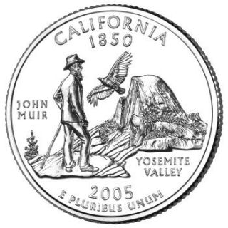 Reverse coin side (tails) of the California quarter.