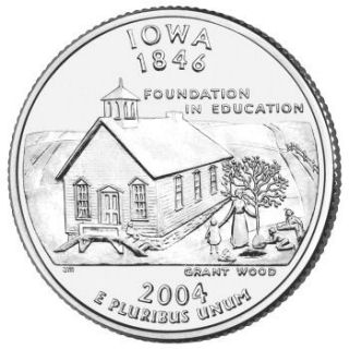 Reverse coin side (tails) of the Iowa quarter.
