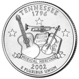 Reverse coin side (tails) of the Tennessee quarter.