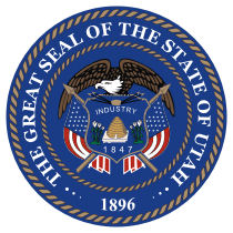 Official Utah state seal.