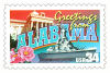 34 cent Greetings from America commemorative stamp of Alabama state.