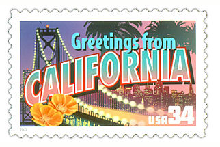 34 cent California state stamp.