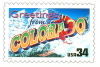 34 cent Greetings from America commemorative stamp of Colorado state.