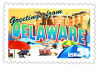 34 cent Greetings from America commemorative stamp of Delaware state.