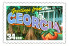 34 cent Greetings from America commemorative stamp of Georgia state.