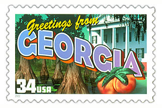 34 cent Georgia state stamp.