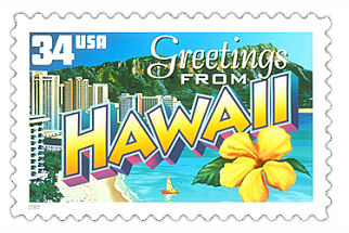 34 cent Hawaii state stamp.