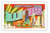 34 cent Greetings from America commemorative stamp of Illinois state.