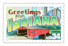 34 cent Greetings from America commemorative stamp of Indiana state.