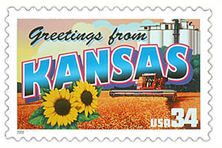 34 cent Kansas state stamp.