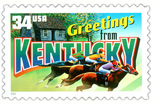 34 cent Kentucky state stamp.