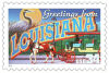 34 cent Greetings from America commemorative stamp of Louisiana state.