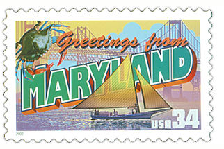 34 cent Maryland state stamp.
