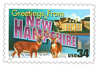 34 cent New Hampshire state stamp.