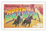 34 cent Greetings from America commemorative stamp of North Dakota state.