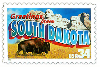 34 cent South Dakota state stamp.
