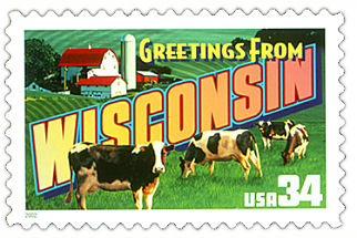 34 cent Wisconsin state stamp.