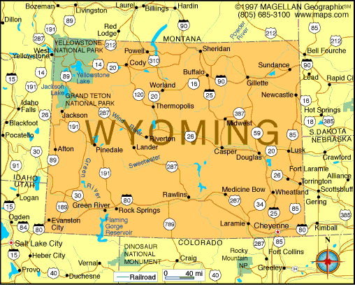 Maps of Wyoming, United States of America